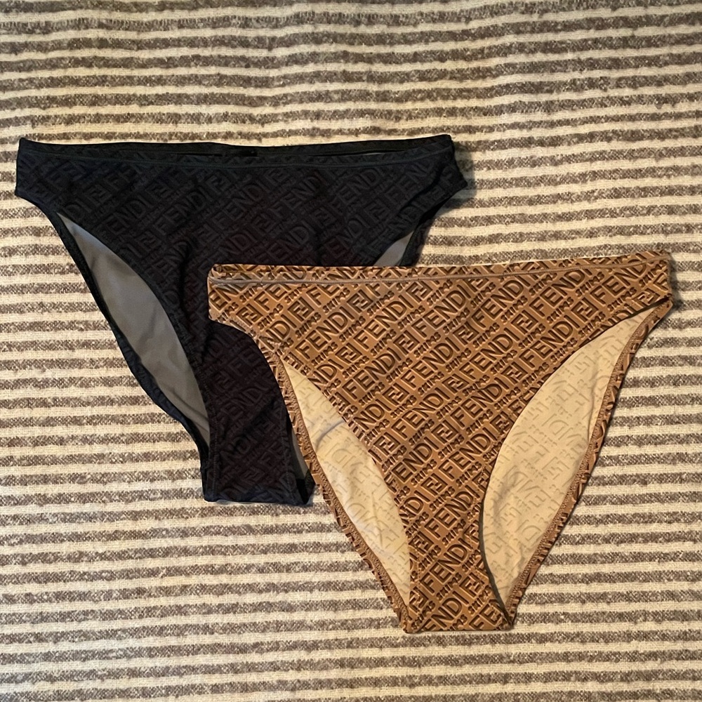 EUC SKIMS Black and Tan Logo Panties - washed never worn